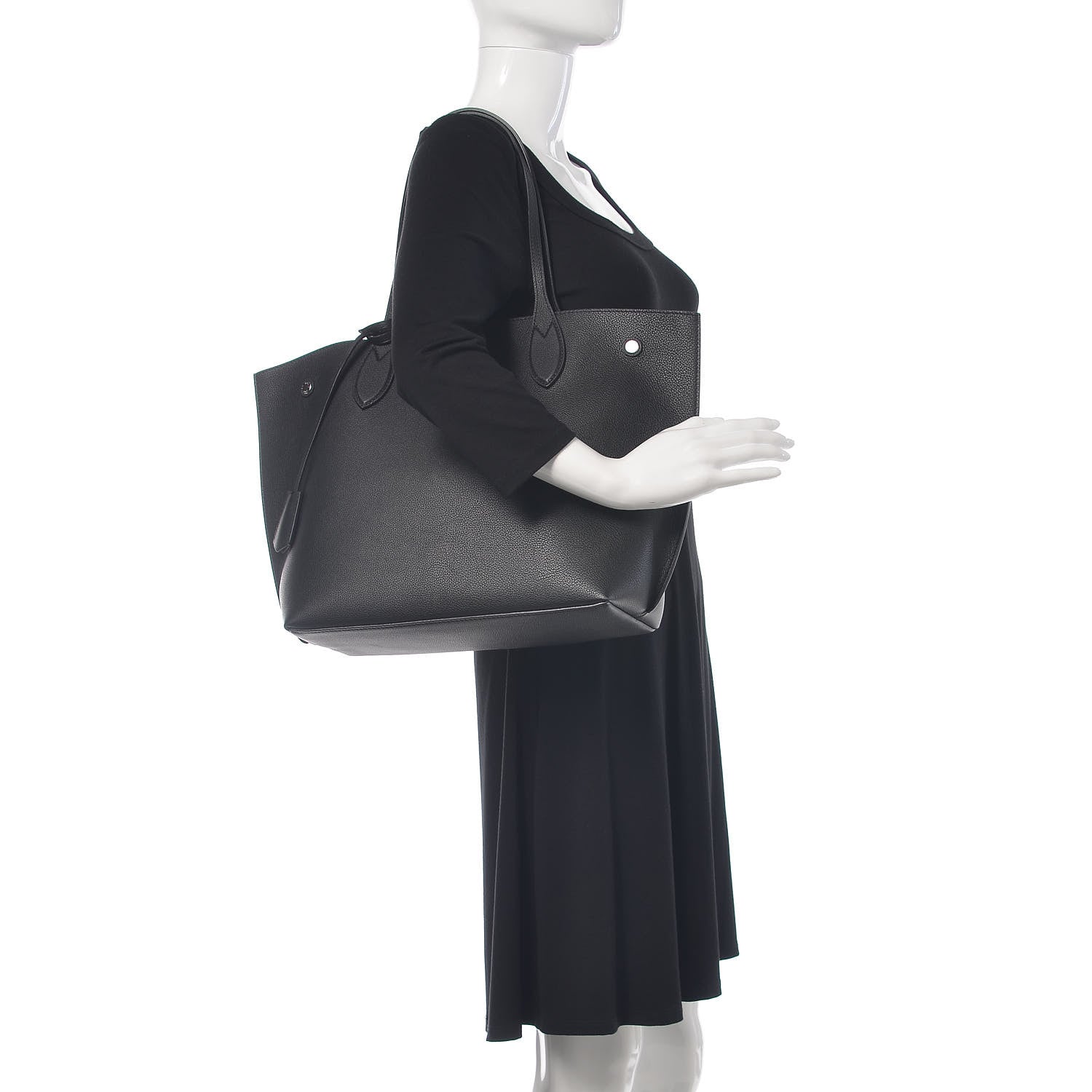 Louis Vuitton Calfskin Lockme Go Tote Black 2 of 11