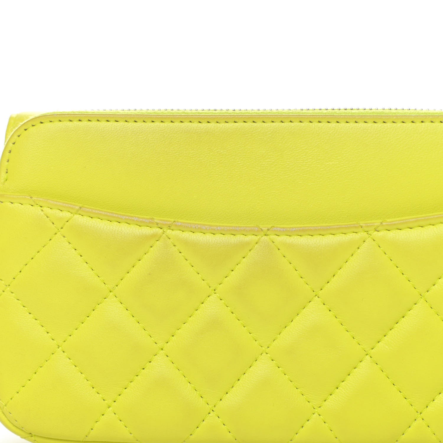 Chanel Lambskin Quilted Flap Phone Holder With Chain Neon Yellow 6 of 6