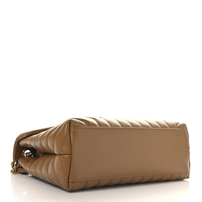 Saint Laurent Calfskin Y Quilted Monogram Medium Loulou Chain Satchel Dark Natural 4 of 10