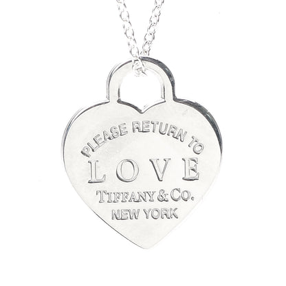 Tiffany Sterling Silver Enamel Return to Love Heart Necklace Blue 6 of 7