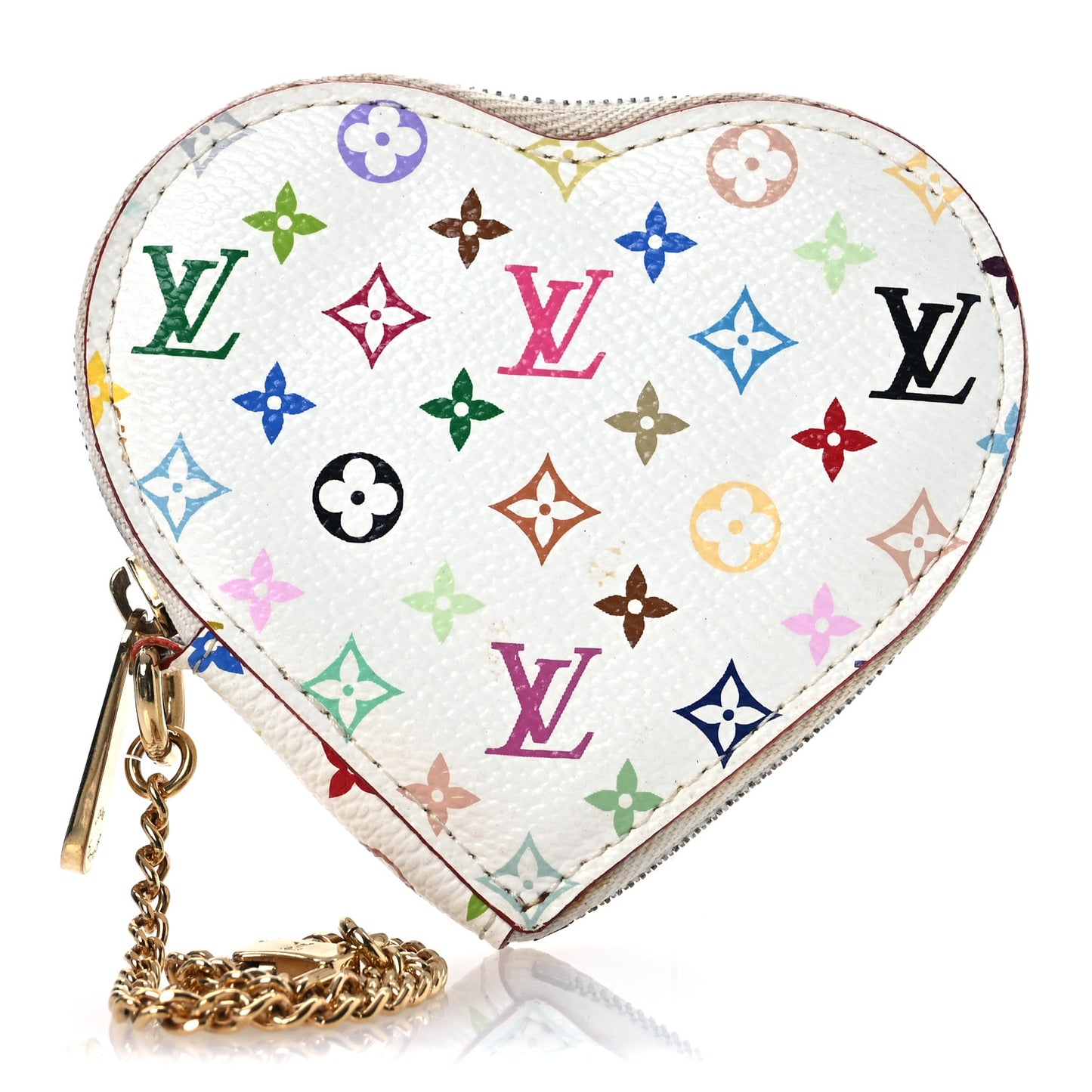 Monogram Multicolor Coeur Heart Coin Purse White