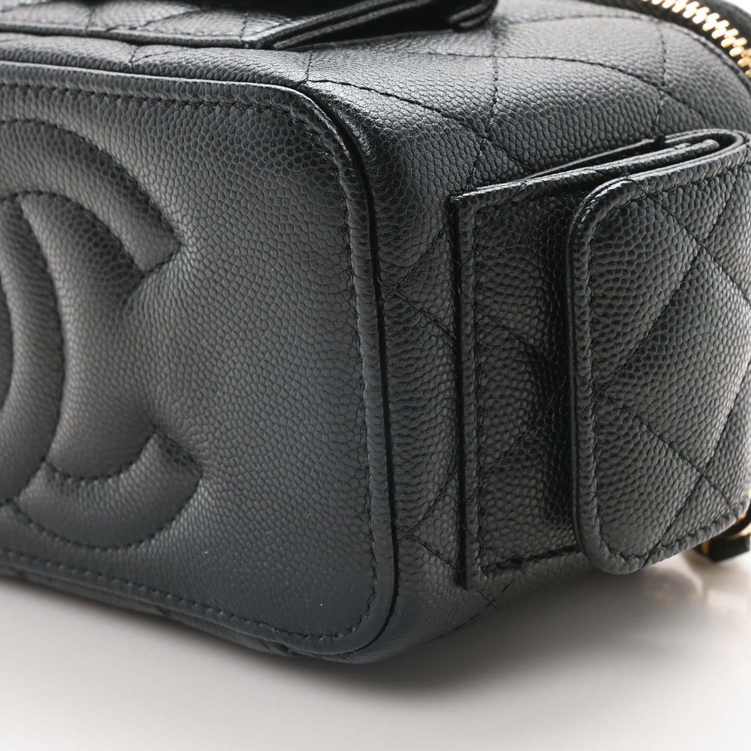 Chanel Caviar Quilted Polly Pocket East West Top Vanity With Chain Black 9 of 10