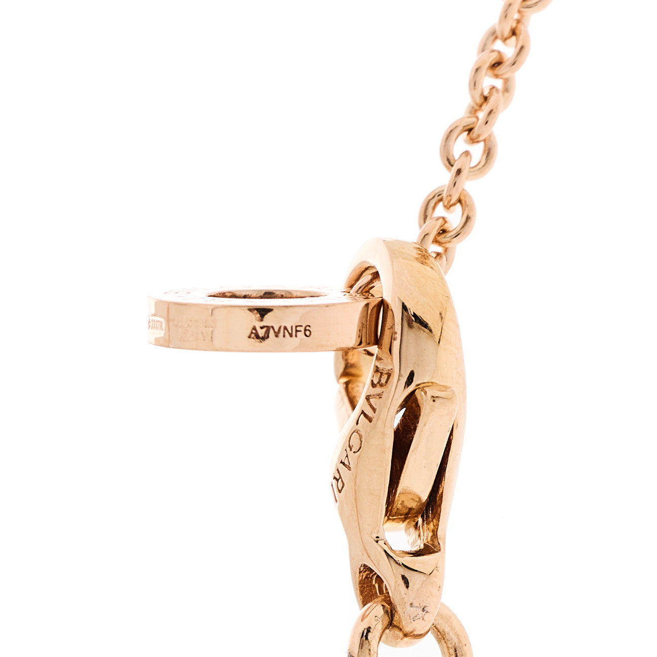 18K Rose Gold Diamond White Ceramic B.Zero1 Necklace