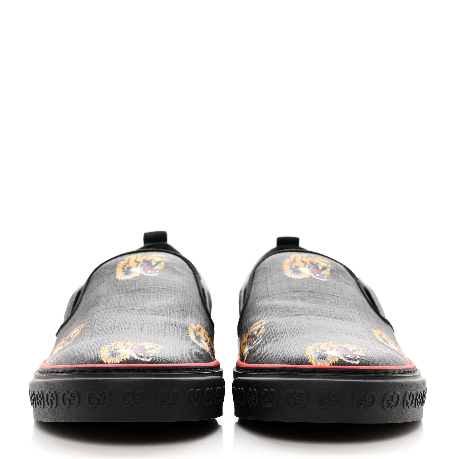 Gucci GG Supreme Monogram Tiger Face Mens 1977 Slip-On Sneakers 8 Black Multicolor 2 of 8