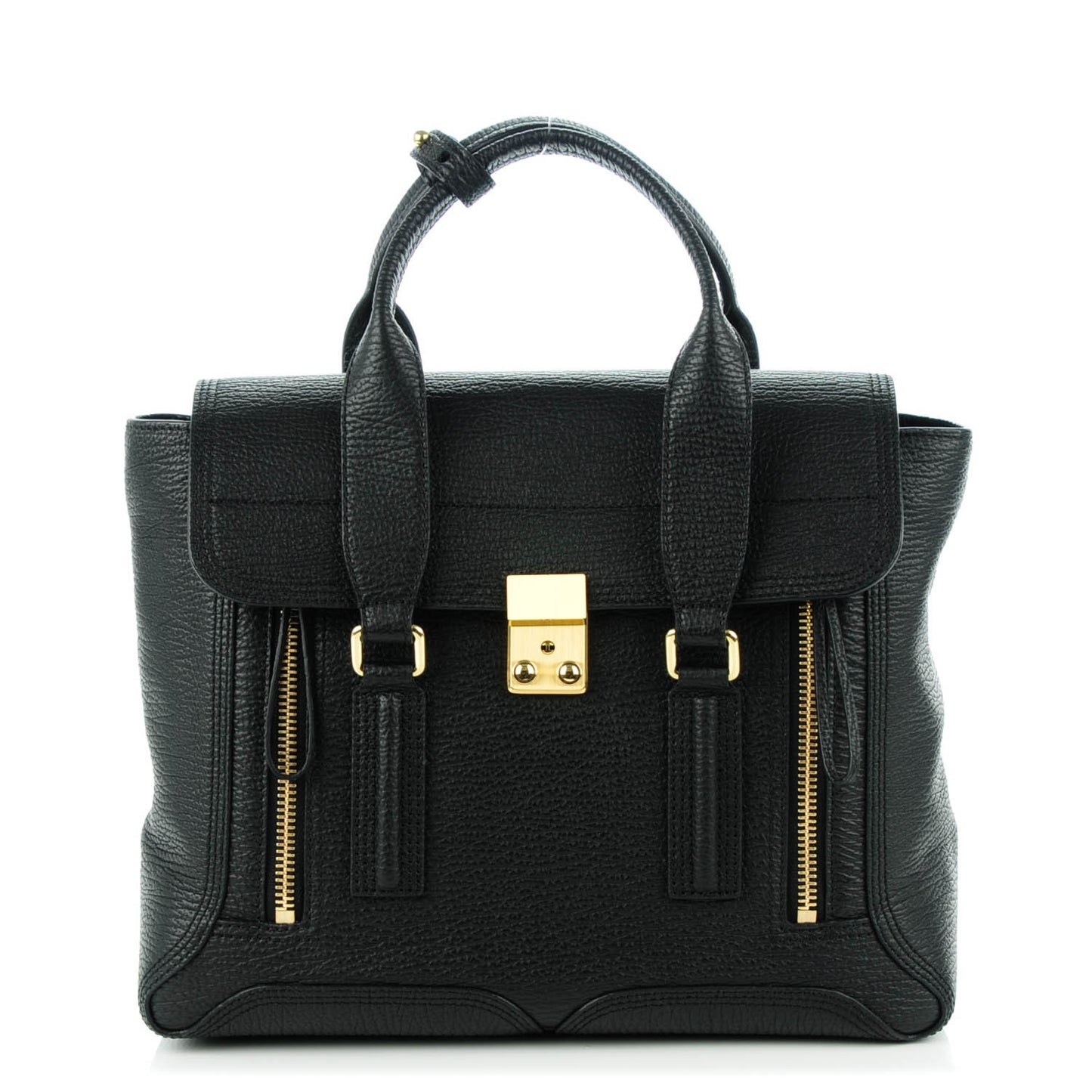 3.1 Textured Calfskin Medium Pashli Satchel Black