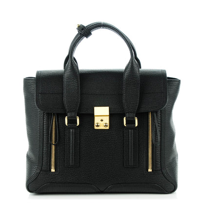 3.1 Phillip Lim 3.1 Textured Calfskin Medium Pashli Satchel Black 1 of 7