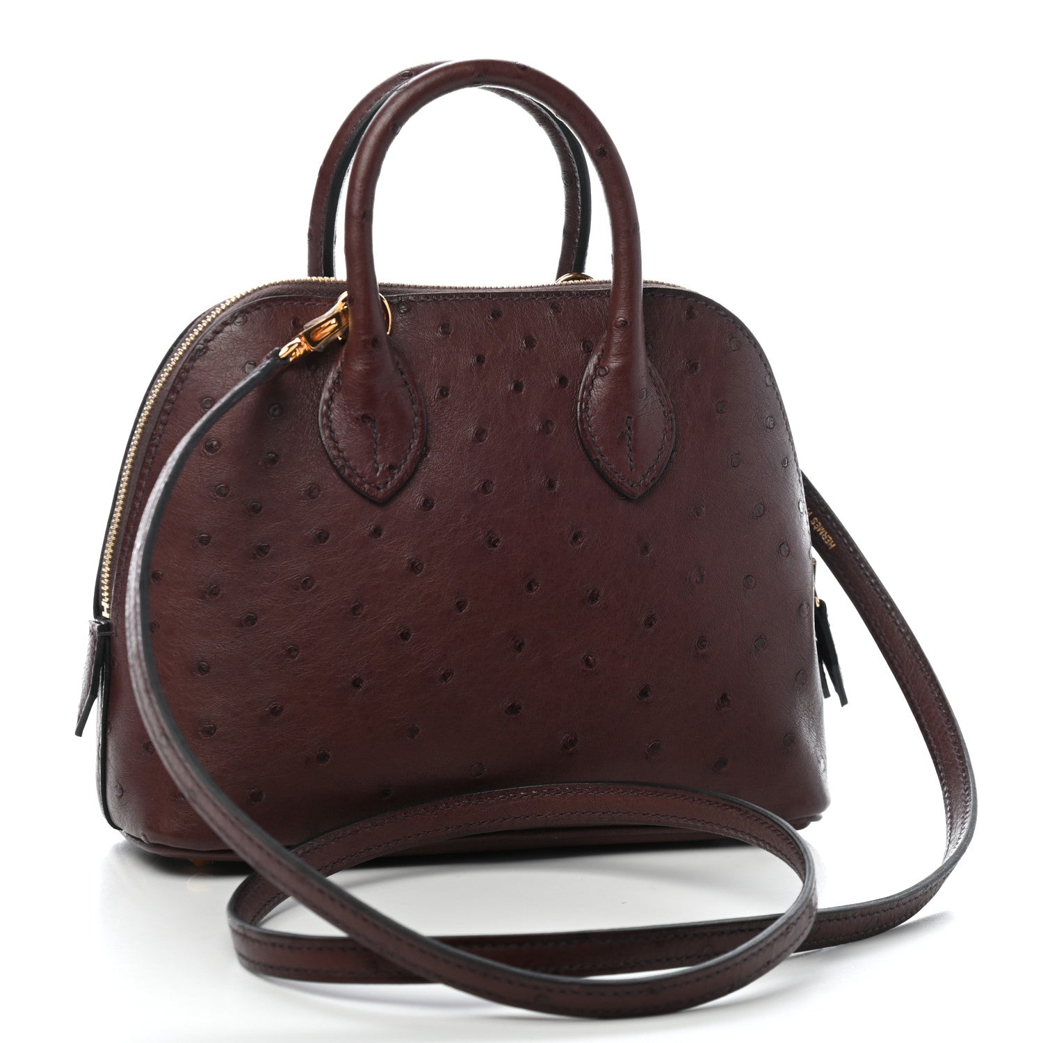 Hermes Ostrich Bolide Mini 1923 Rouge Sellier 3 of 9