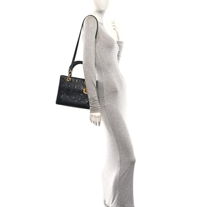 Christian Dior Lambskin Cannage Medium Lady Dior Black 2 of 10