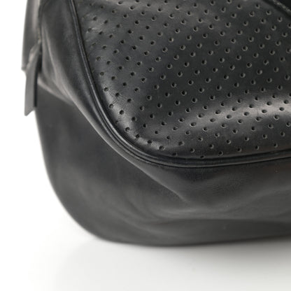 Prada Vitello Drive Perforated Bowling Bag Black 12 of 17