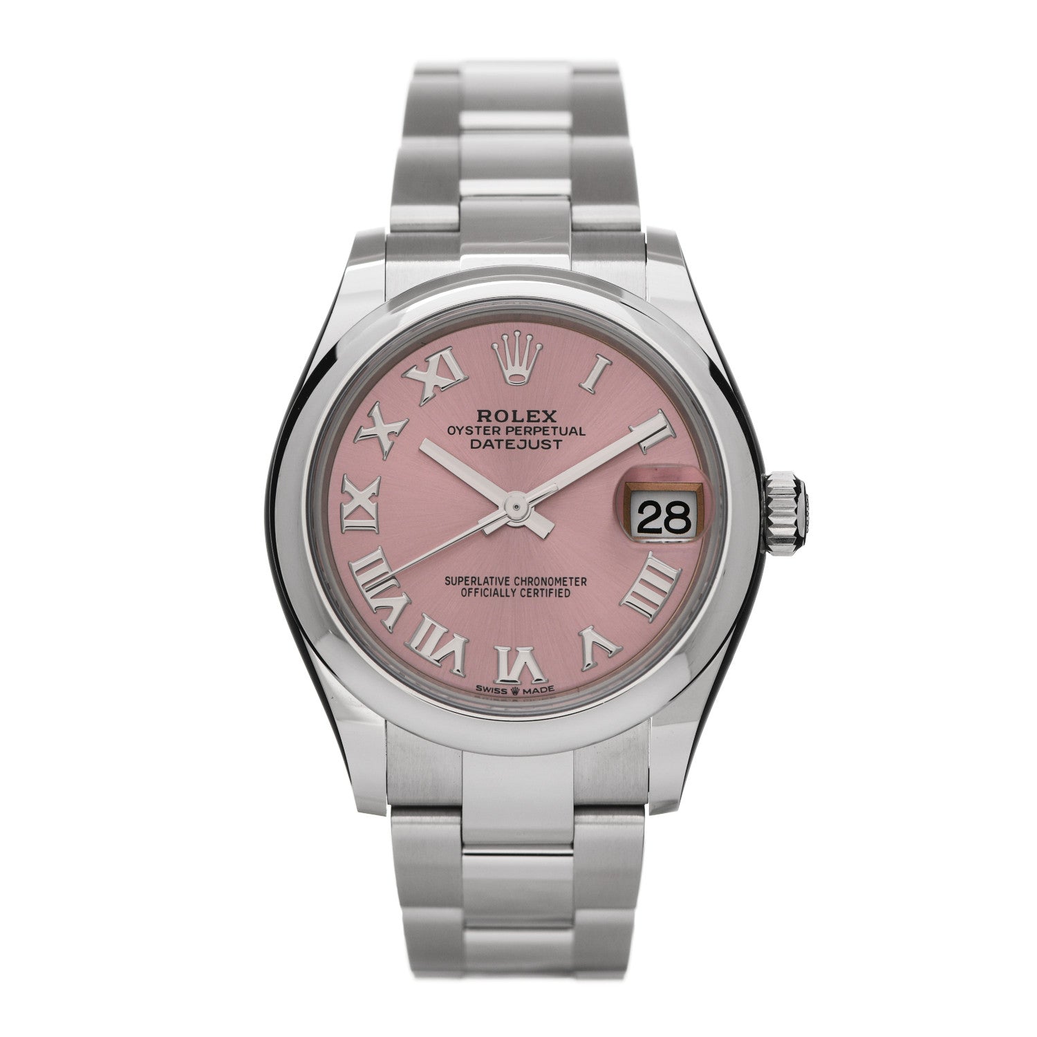 Rolex Stainless Steel 31mm Oyster Perpetual Datejust Watch Pink Roman 278240 1 of 5