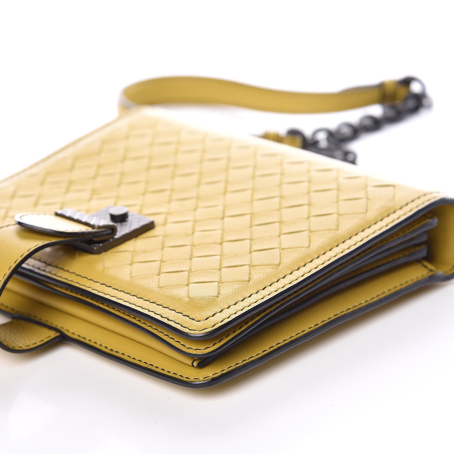 Bottega Veneta Nappa Intrecciato Chain Wallet Luteous 10 of 11