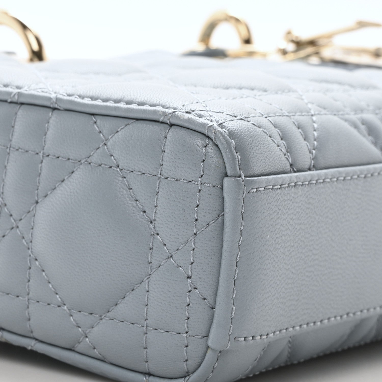 Christian Dior Lambskin Cannage Medium Lady D-Joy Light Blue 9 of 11