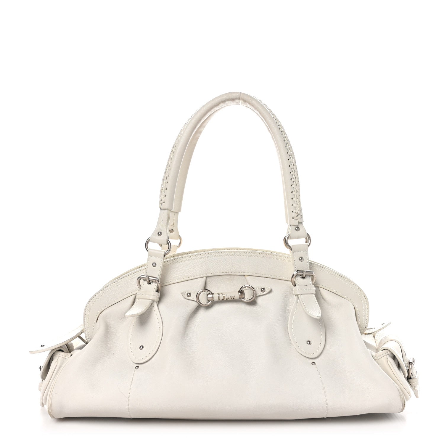 Christian Dior Calfskin My Dior Frame Pocket Satchel White 1 of 12