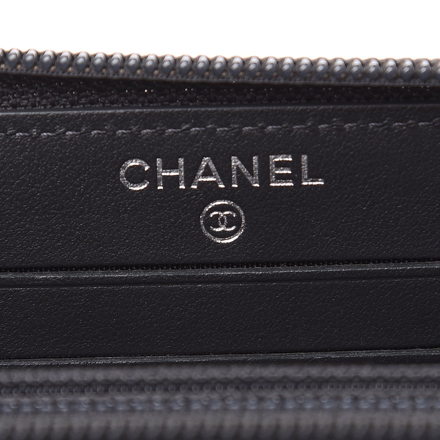 Chanel Caviar Quilted Small Boy Zip Around Wallet Grey 8 of 10