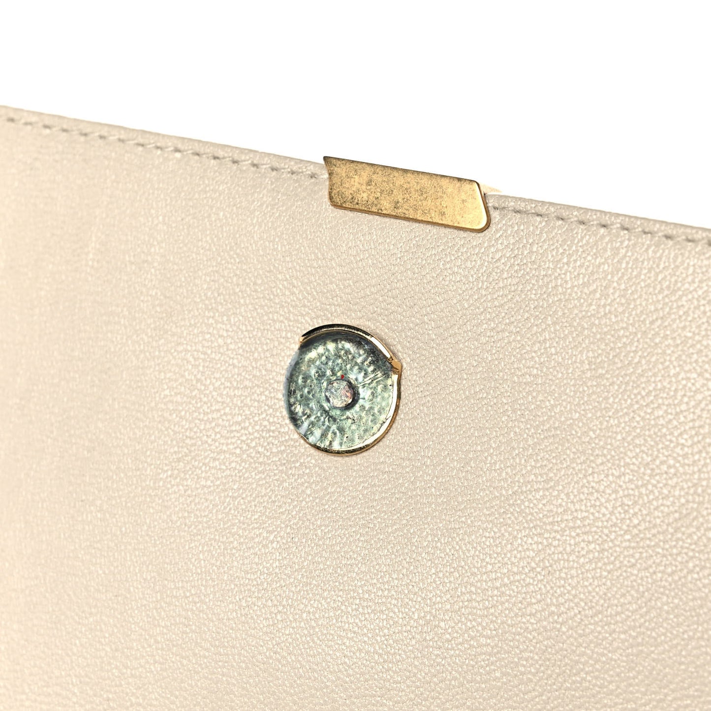 Lambskin Diamond Quilted Becky Chain Wallet Blanc Vintage
