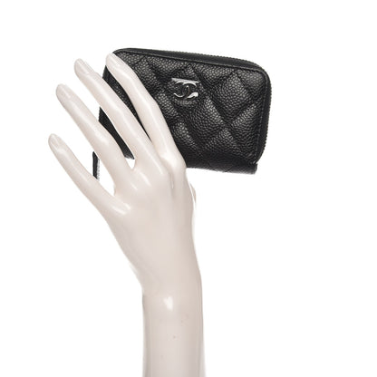 Chanel Caviar Quilted Zip Coin Purse Black 2 of 8