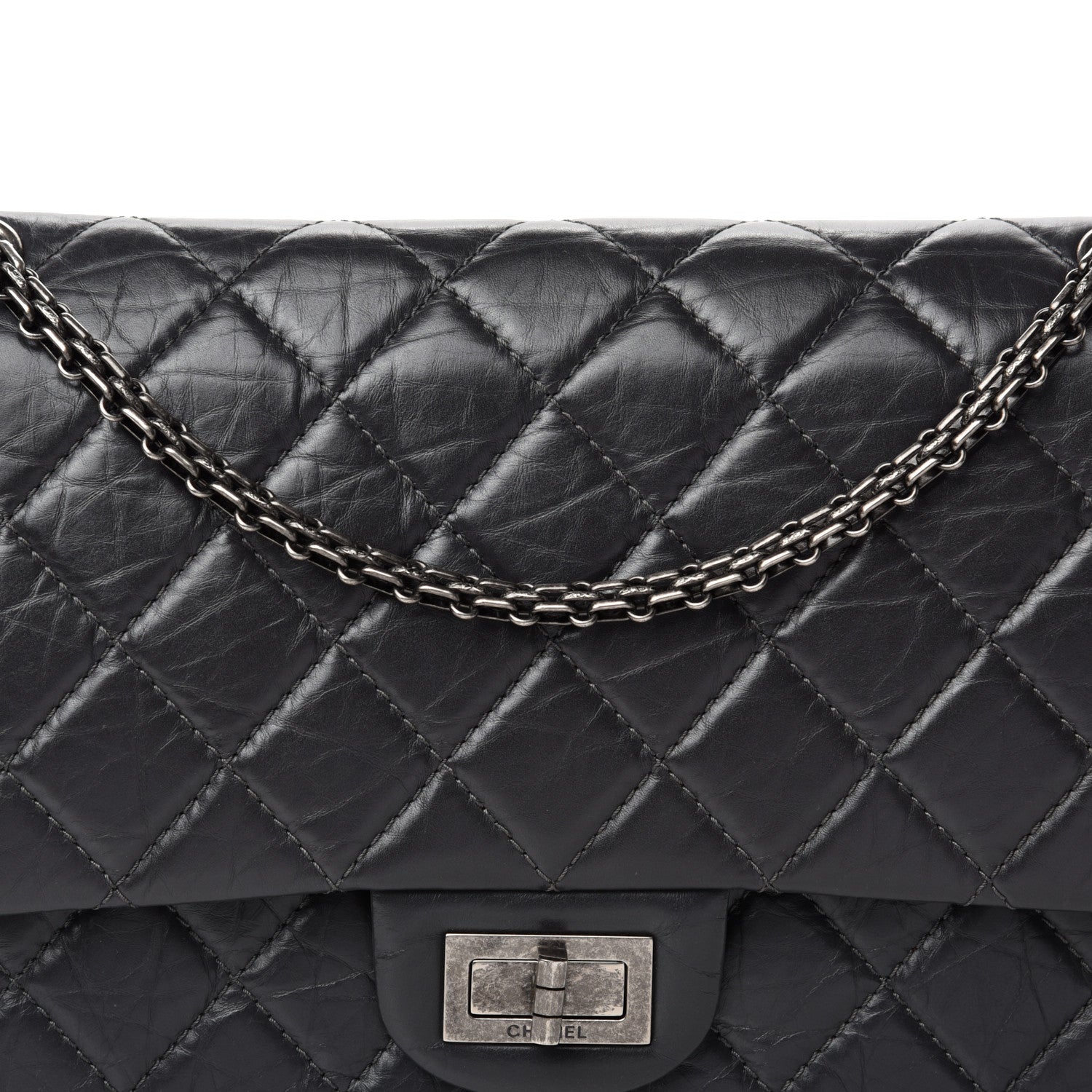 Chanel Aged Calfskin Quilted 2.55 Reissue 227 Flap Dark Grey 10 of 10