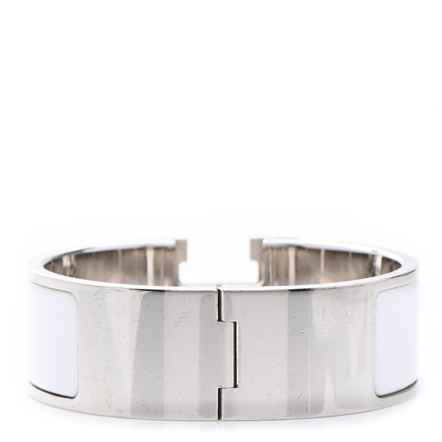Hermes Enamel Wide Clic Clac H Bracelet PM White 3 of 5