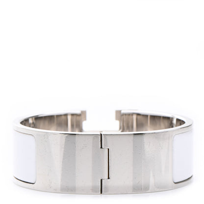 Hermes Enamel Wide Clic Clac H Bracelet PM White 3 of 5