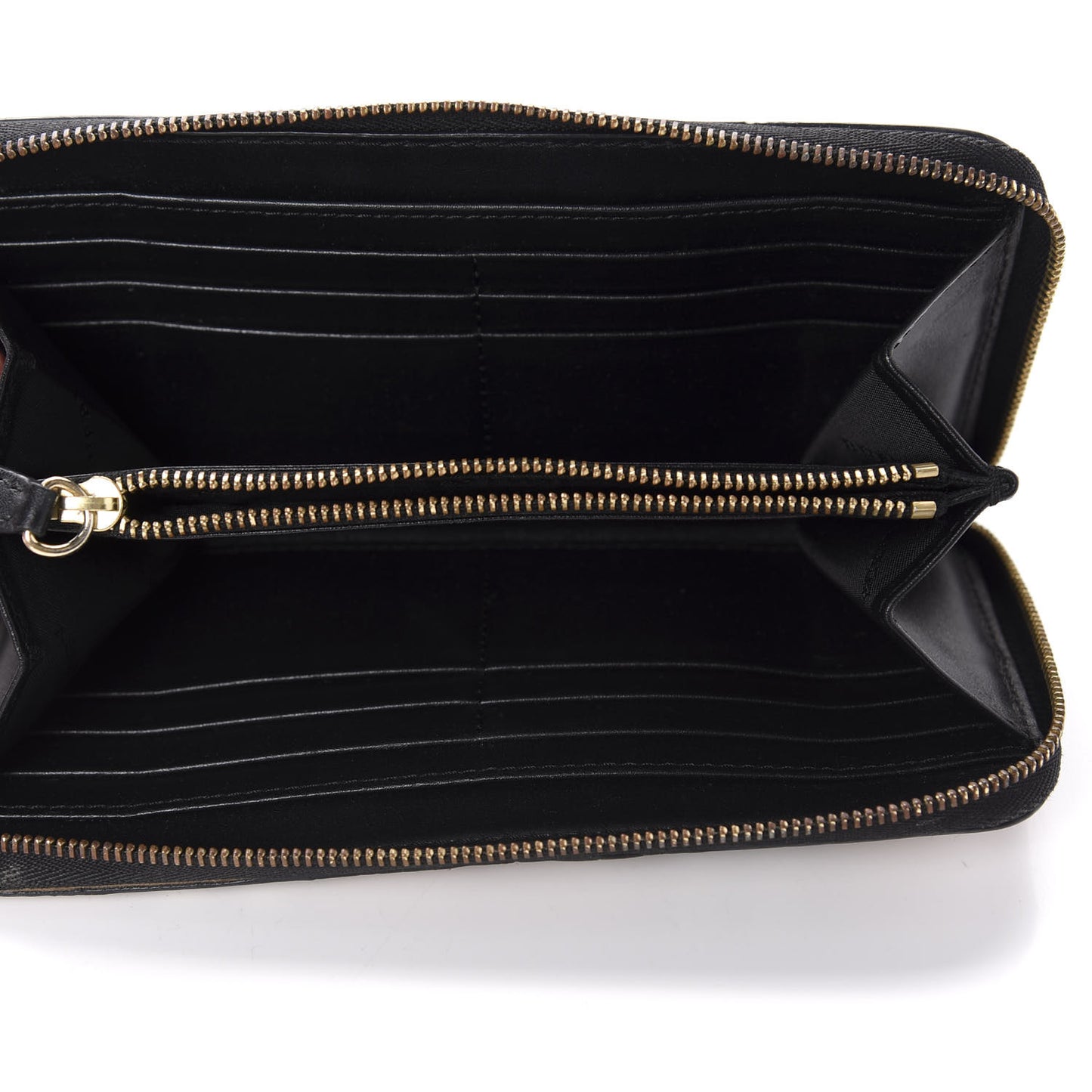 Calfskin Haymarket Check Elmore Zip Around Wallet Black