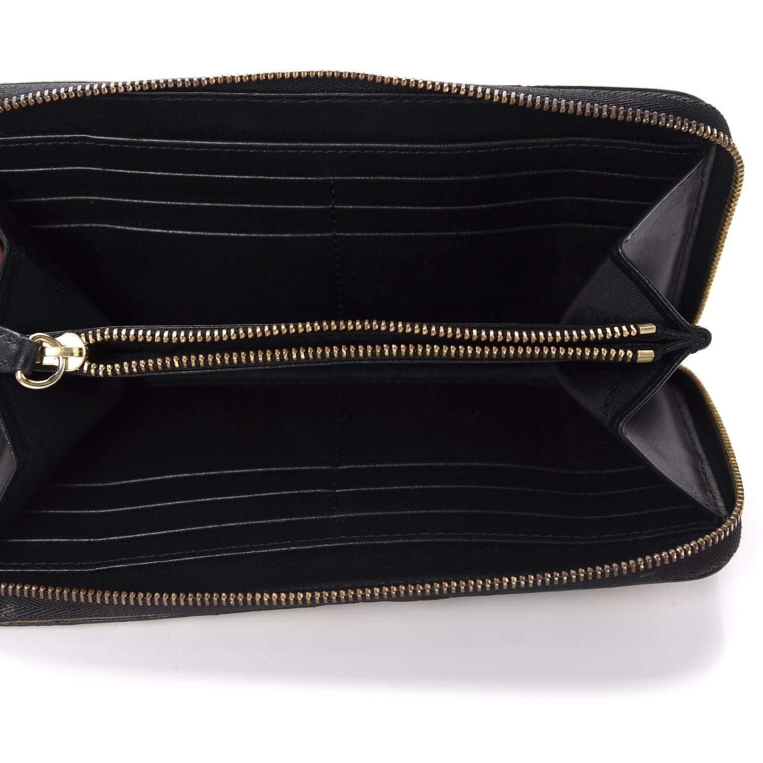 Burberry Calfskin Haymarket Check Elmore Zip Around Wallet Black 5 of 7