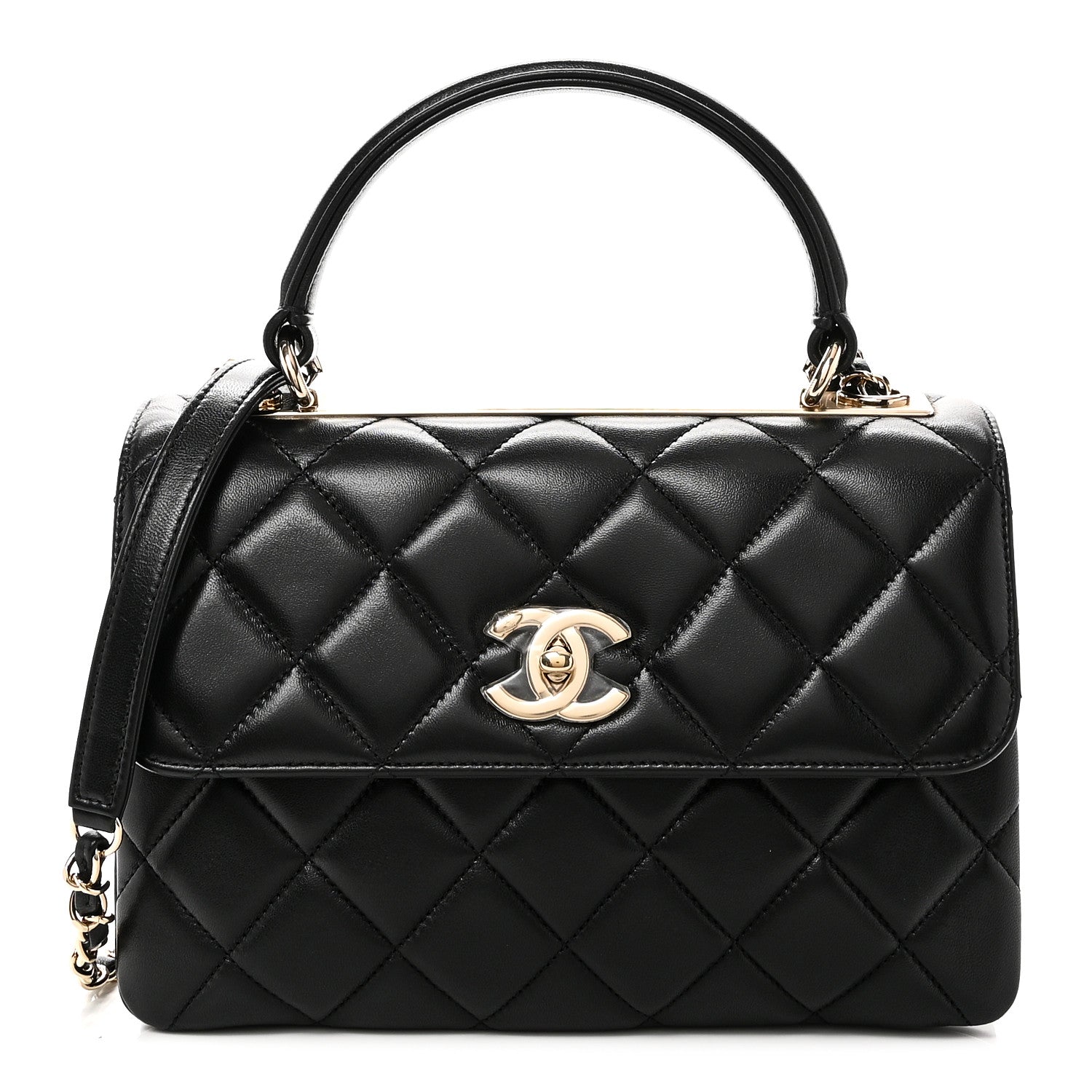 Chanel Lambskin Quilted Small Trendy CC Dual Handle Flap Bag Black 1 of 9