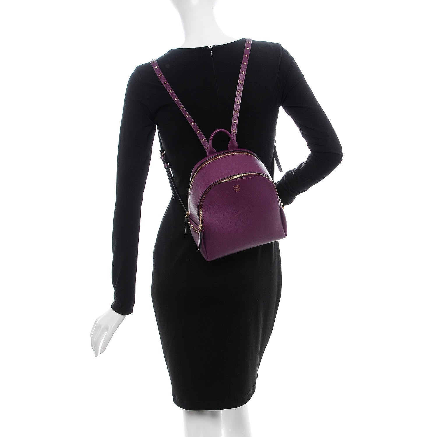 MCM Calfskin Mini Duchess Polke Studs Backpack Mystic Purple 2 of 14