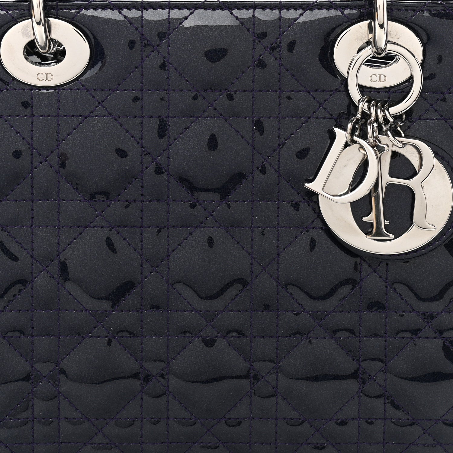 Christian Dior Patent Cannage Medium Lady Dior 8 of 11