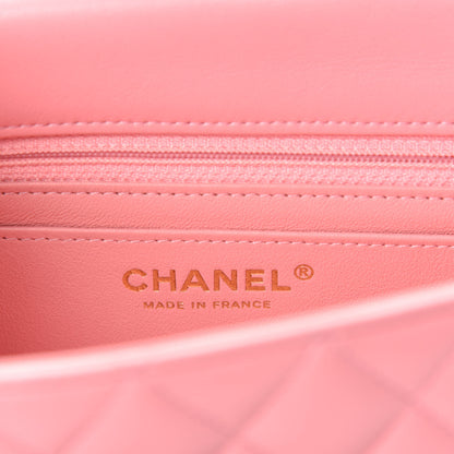 Chanel Lambskin Quilted Mini Rectangular Flap Pink 8 of 11