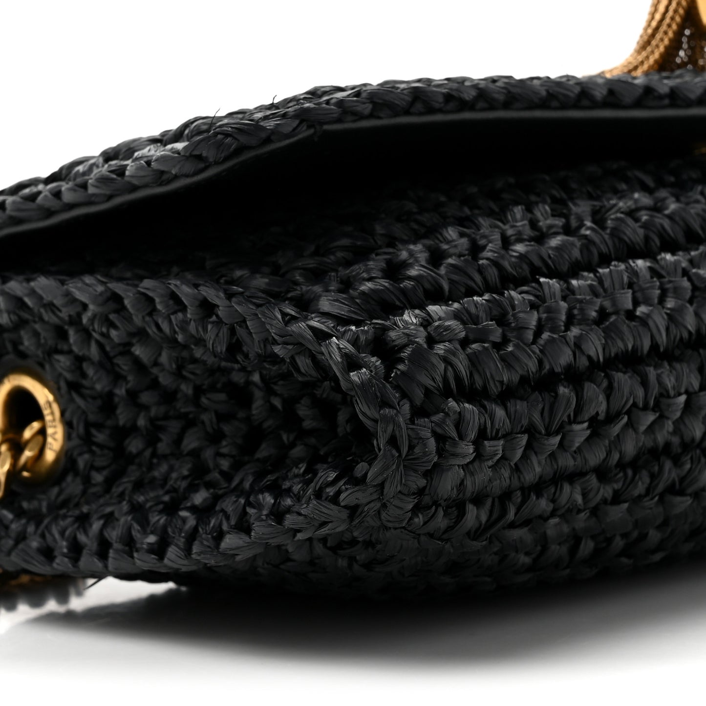 Raffia Monogram Tassel Kate 99 Black