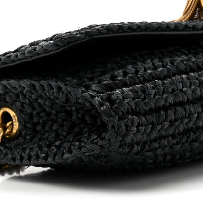 Saint Laurent Raffia Monogram Tassel Kate 99 Black 10 of 11