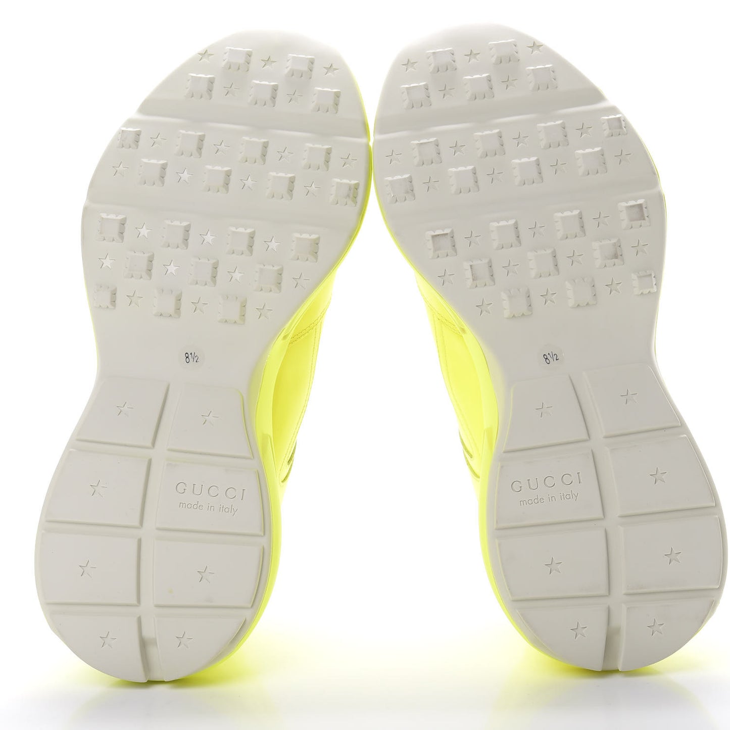 Calfskin Mens Rhyton Sneakers 8.5 Yellow Fluo