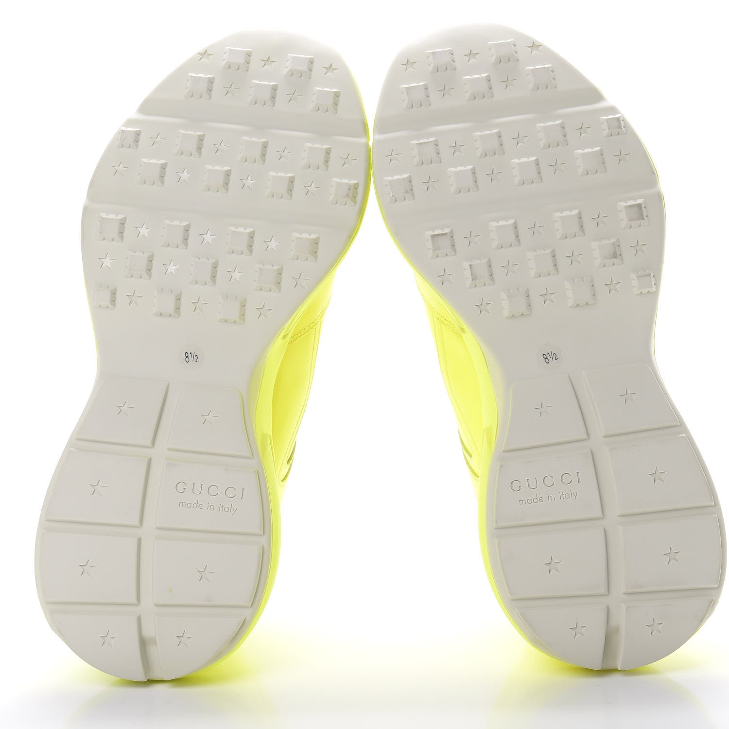 Gucci Calfskin Mens Rhyton Sneakers 8.5 Yellow Fluo 5 of 9