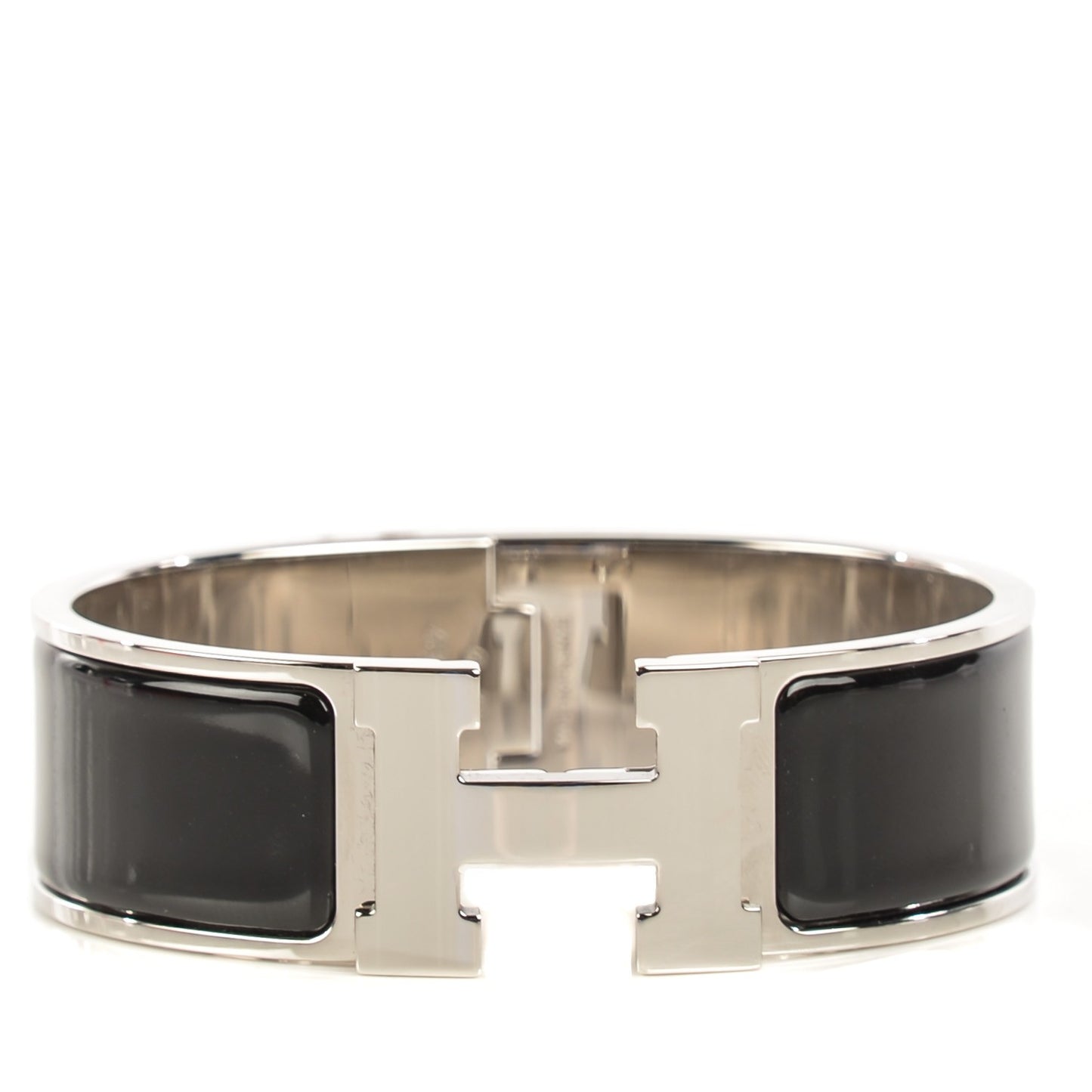 Enamel Wide Clic Clac H Bracelet Black