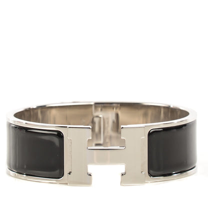 Hermes Enamel Wide Clic Clac H Bracelet Black 1 of 5