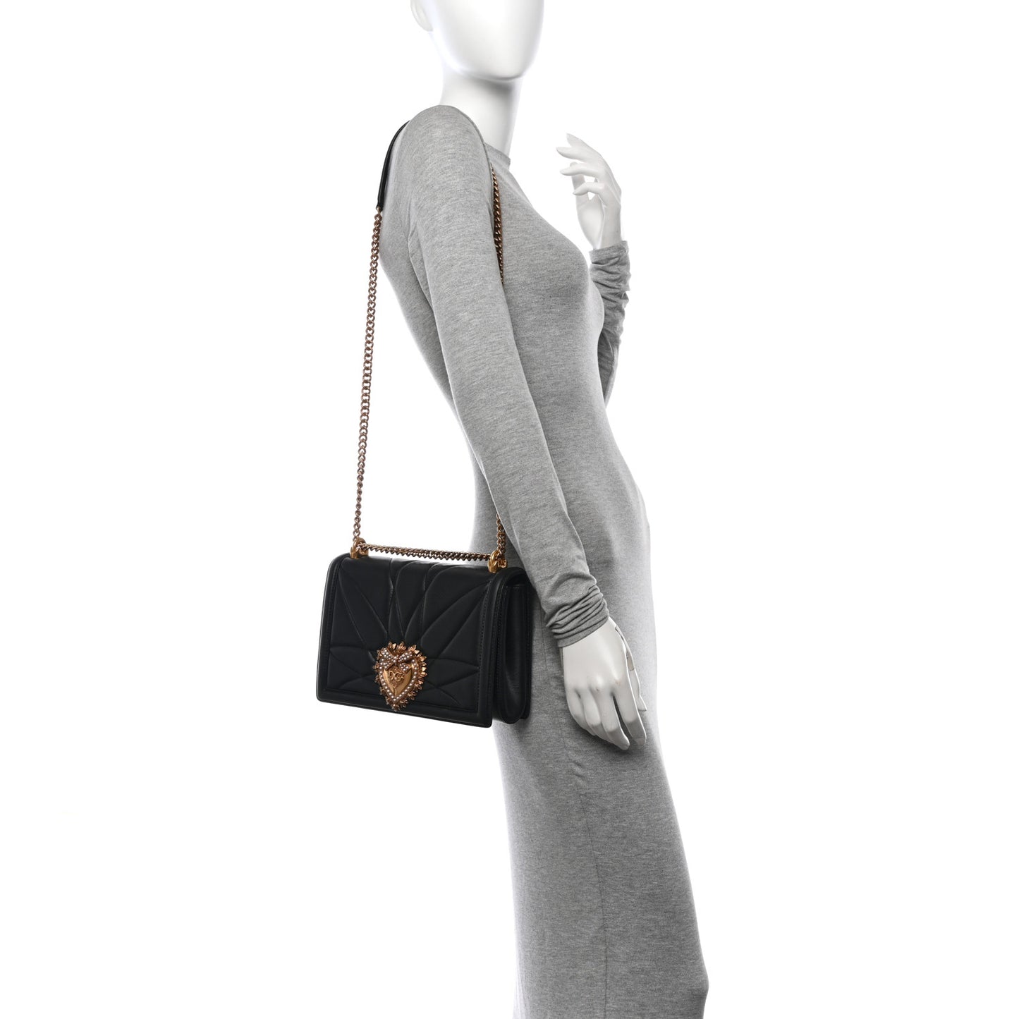 Calfskin Large Devotion Crossbody Bag Black