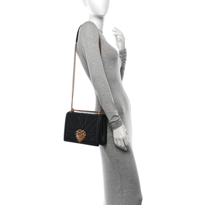 Dolce & Gabbana Calfskin Large Devotion Crossbody Bag Black 2 of 9