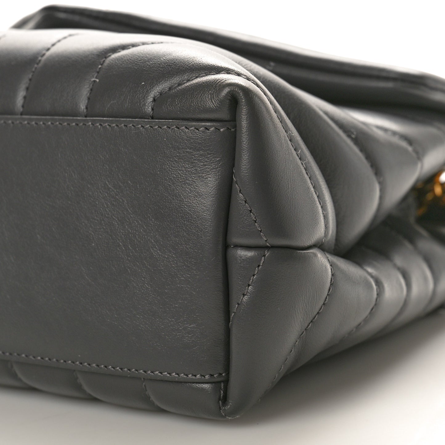 Calfskin Y Quilted Monogram Small Loulou Chain Satchel Storm