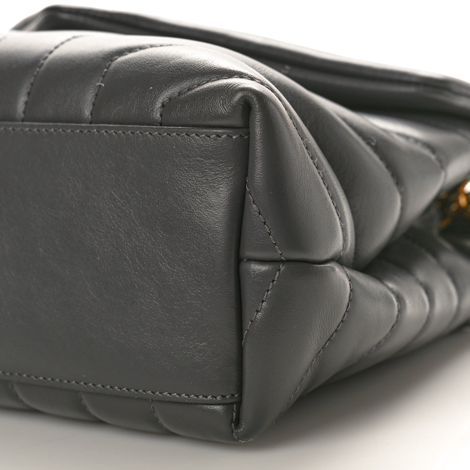 Saint Laurent Calfskin Y Quilted Monogram Small Loulou Chain Satchel Storm 11 of 11