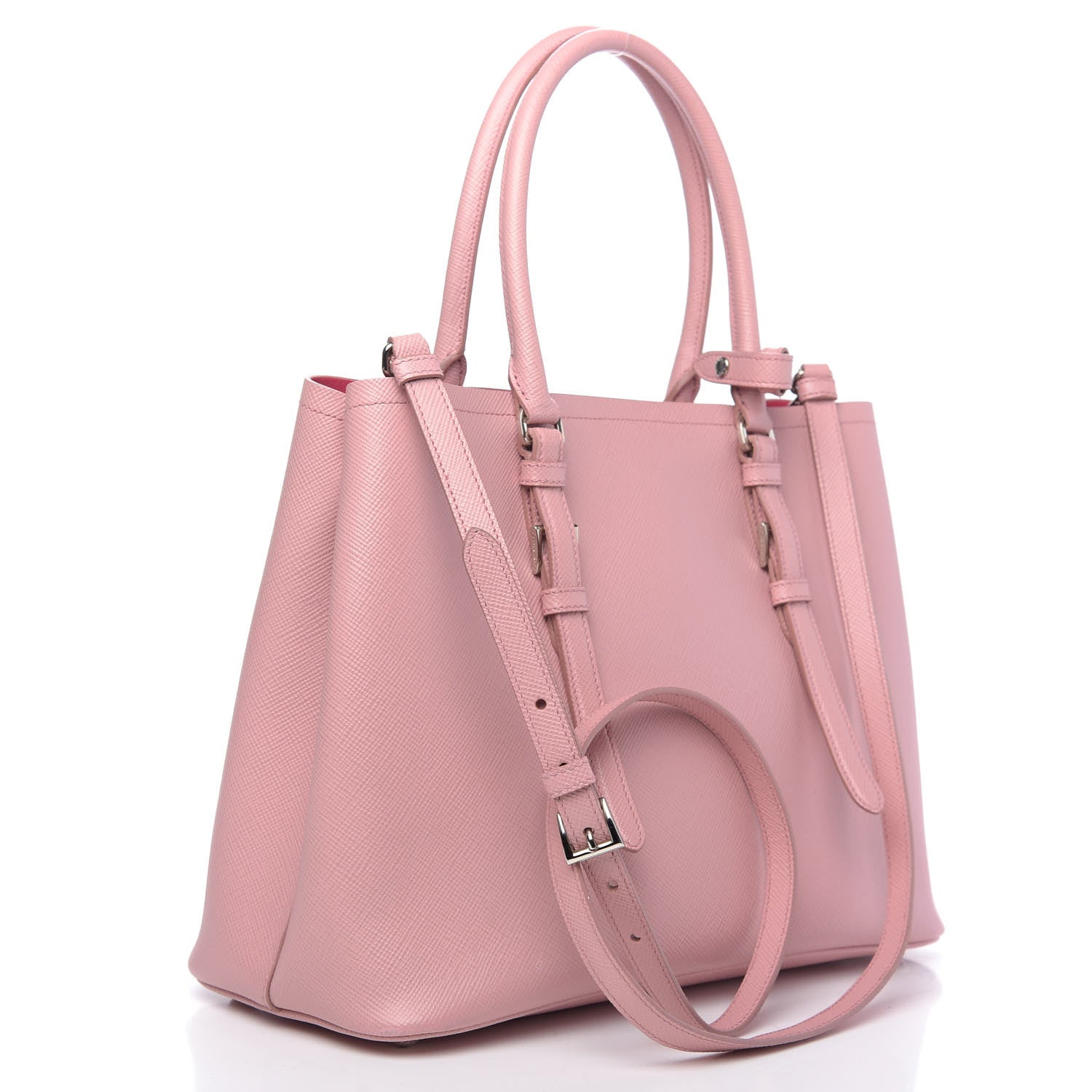 Prada Saffiano Cuir Small Double Handle Tote Pesco 4 of 13