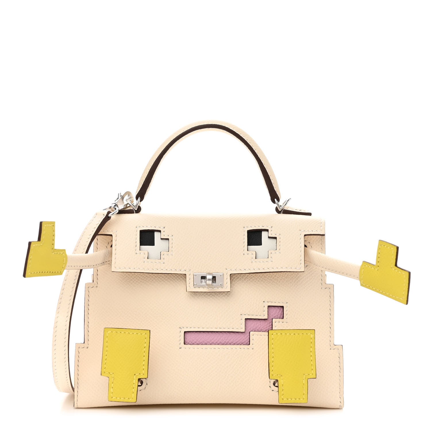 Hermes Epsom Quelle Idole Picto Kelly Doll Handbag Nata Mauve Sylvestre Lime Chai 2 of 14