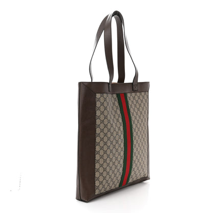 Gucci GG Supreme Monogram Web Large Ophidia Vertical Shopping Tote Brown 3 of 12