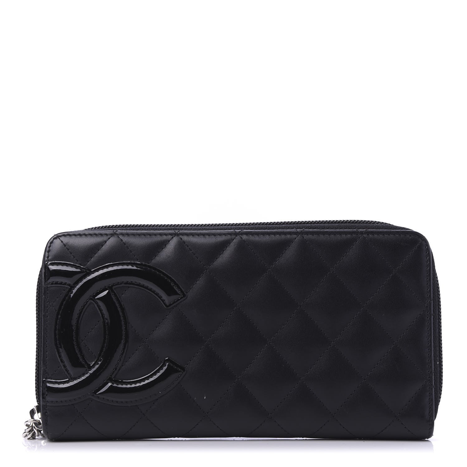 Chanel Calfskin Quilted Cambon Large Gusset Zip Around Wallet Black 1 of 14