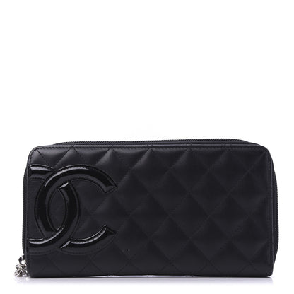 Chanel Calfskin Quilted Cambon Large Gusset Zip Around Wallet Black 1 of 14