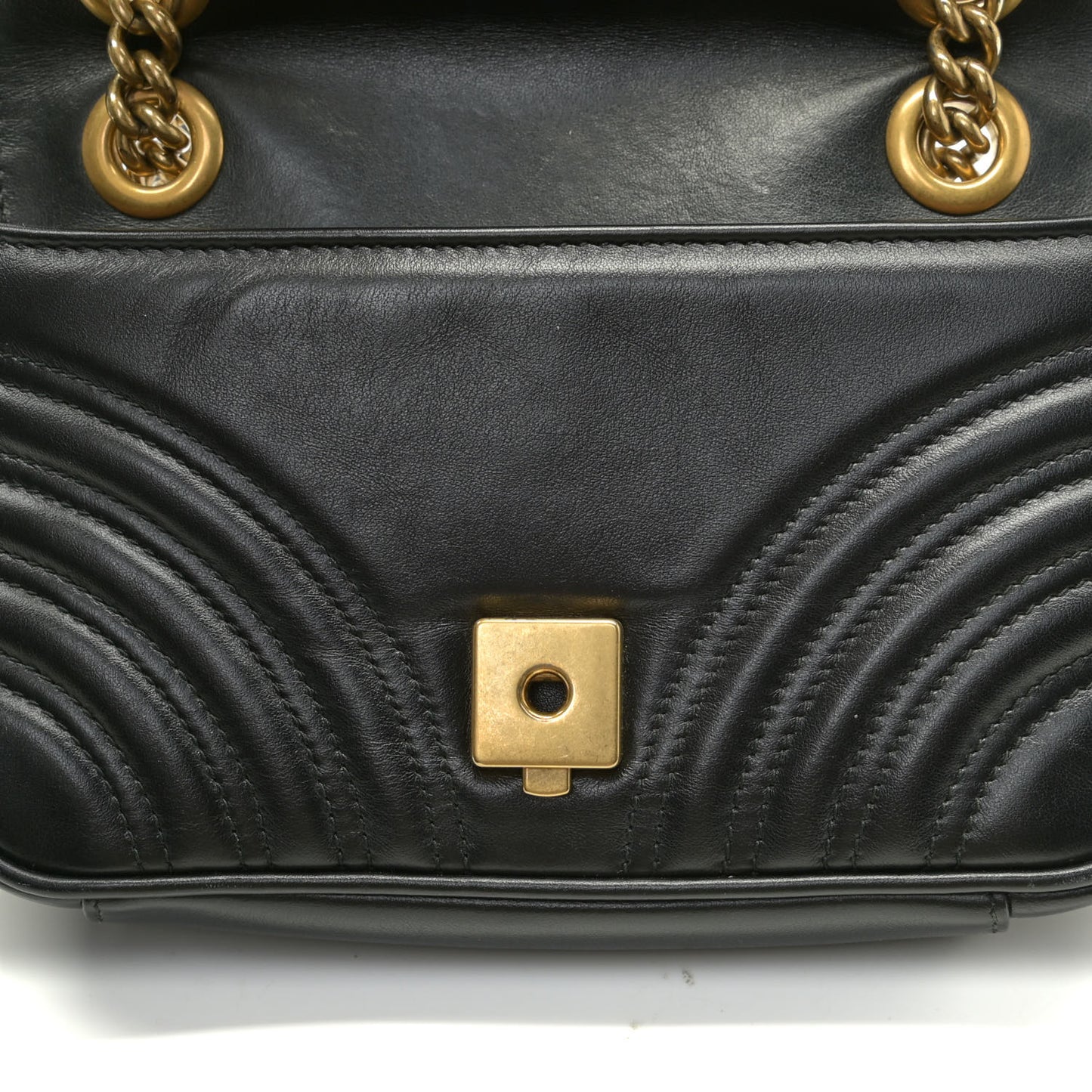 Calfskin Matelasse Mini GG Marmont Shoulder Bag Black
