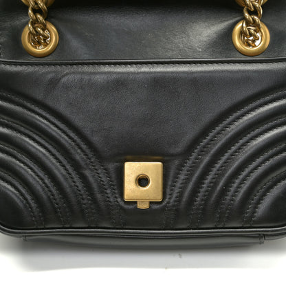 Gucci Calfskin Matelasse Mini GG Marmont Shoulder Bag Black 16 of 17