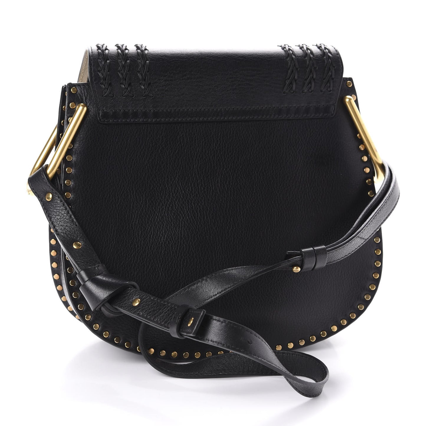 Suede Braided Small Hudson Shoulder Bag Black