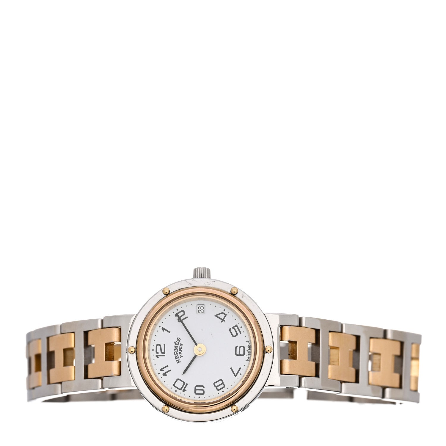 Hermes Stainless Steel 24mm Clipper Quartz Watch Gold 2 of 4