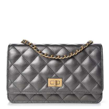 Chanel Calfskin Quilted Reissue Wallet On Chain WOC Charcoal 1 of 11