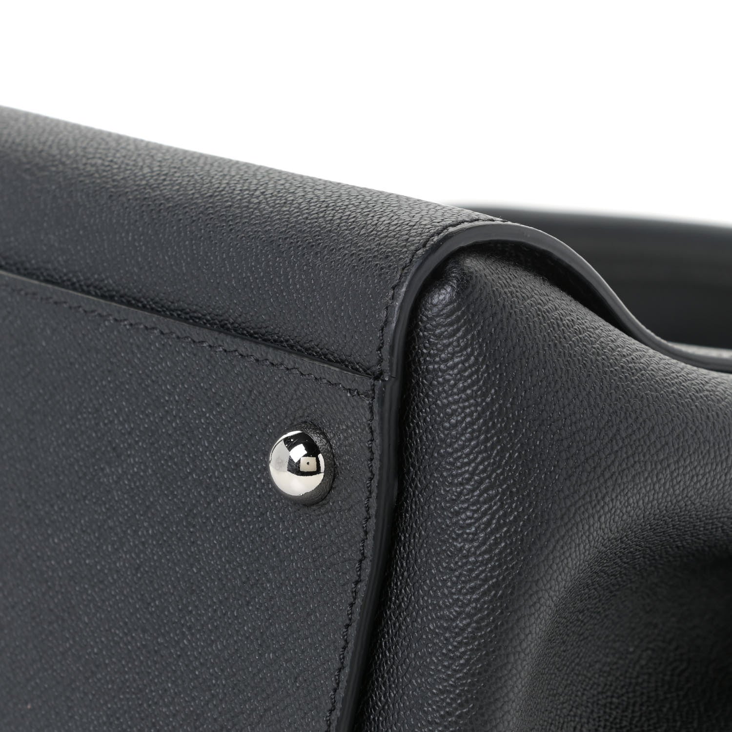 Burberry Soft Grain Calfskin Medium Buckle Tote Black 6 of 11